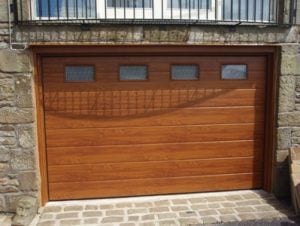 Novoferm Large Rib, Golden Oak Sectional Garage Door
