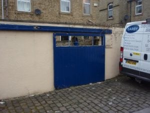 Old wooden sliding door to be replaced